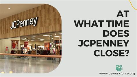 Contact information for renew-deutschland.de - What Time Does JCPenney Close: Most JCPenney stores close at 9 p.m. on weekdays (Monday through Friday) and on Saturdays. Sunday hours usually change in a way that is easy to see. On Sundays, most places don’t open until late and close early. They open at noon and close at seven in the evening. Don’t forget that JCPenney’s hours may be ... 